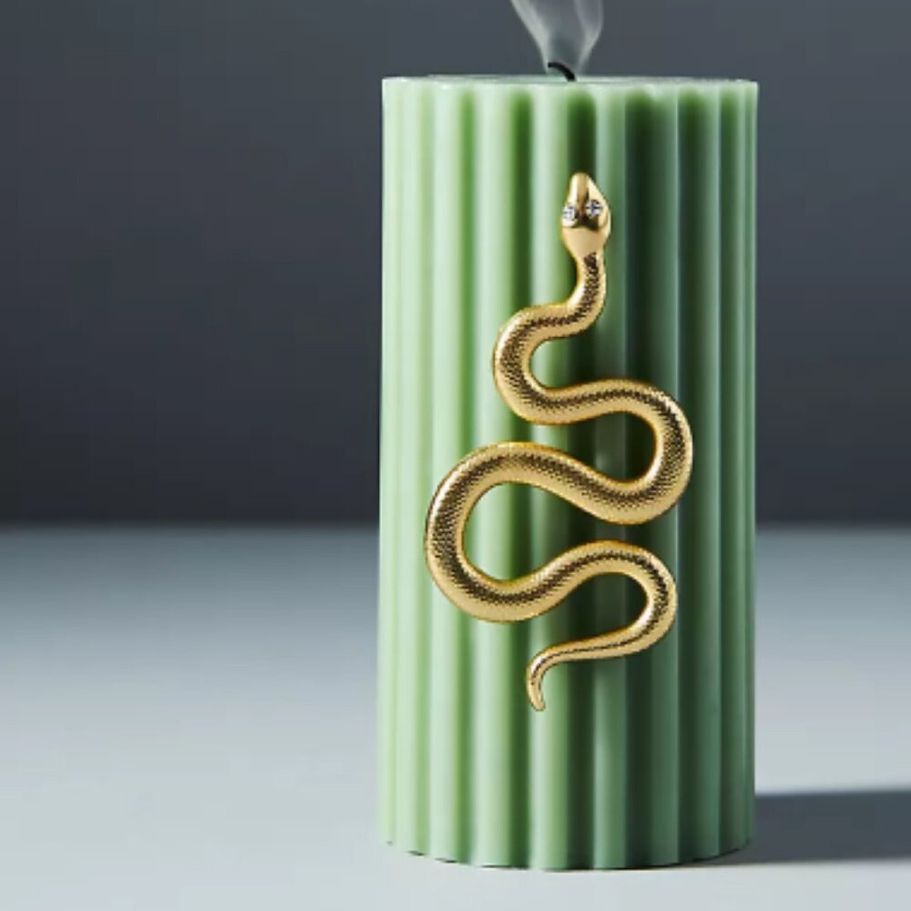 Anthropologie Snake Serpent Gold Tone Candle Charm - New in Box